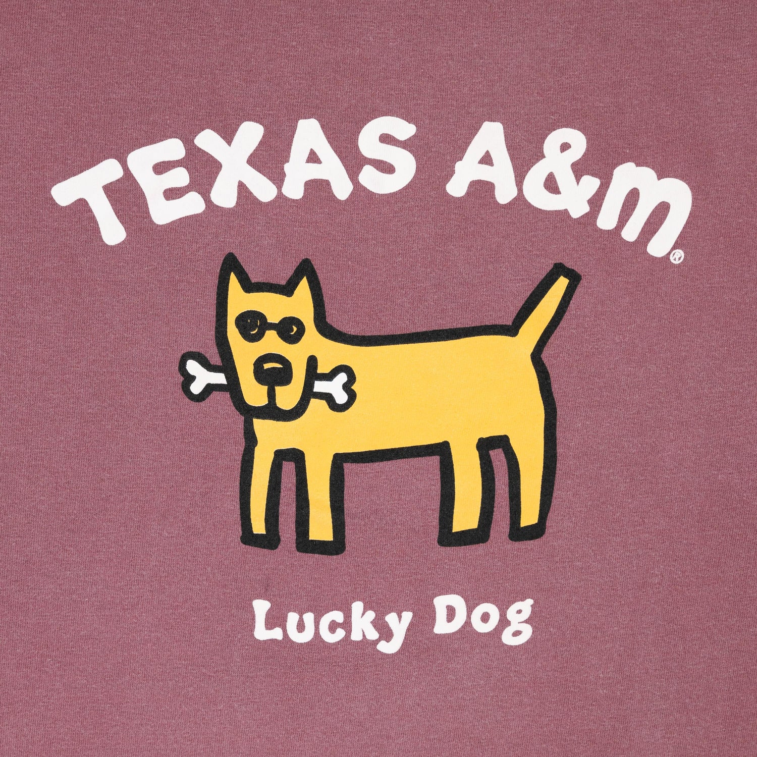 Texas A&M Life Is Good Lucky Jake Dog Maroon T-Shirt