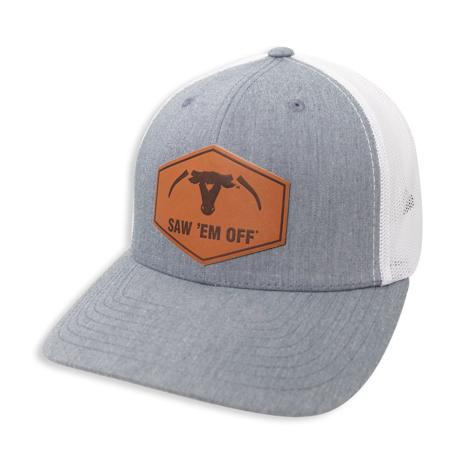 Saw 'Em Off Leather Patch Grey Cap