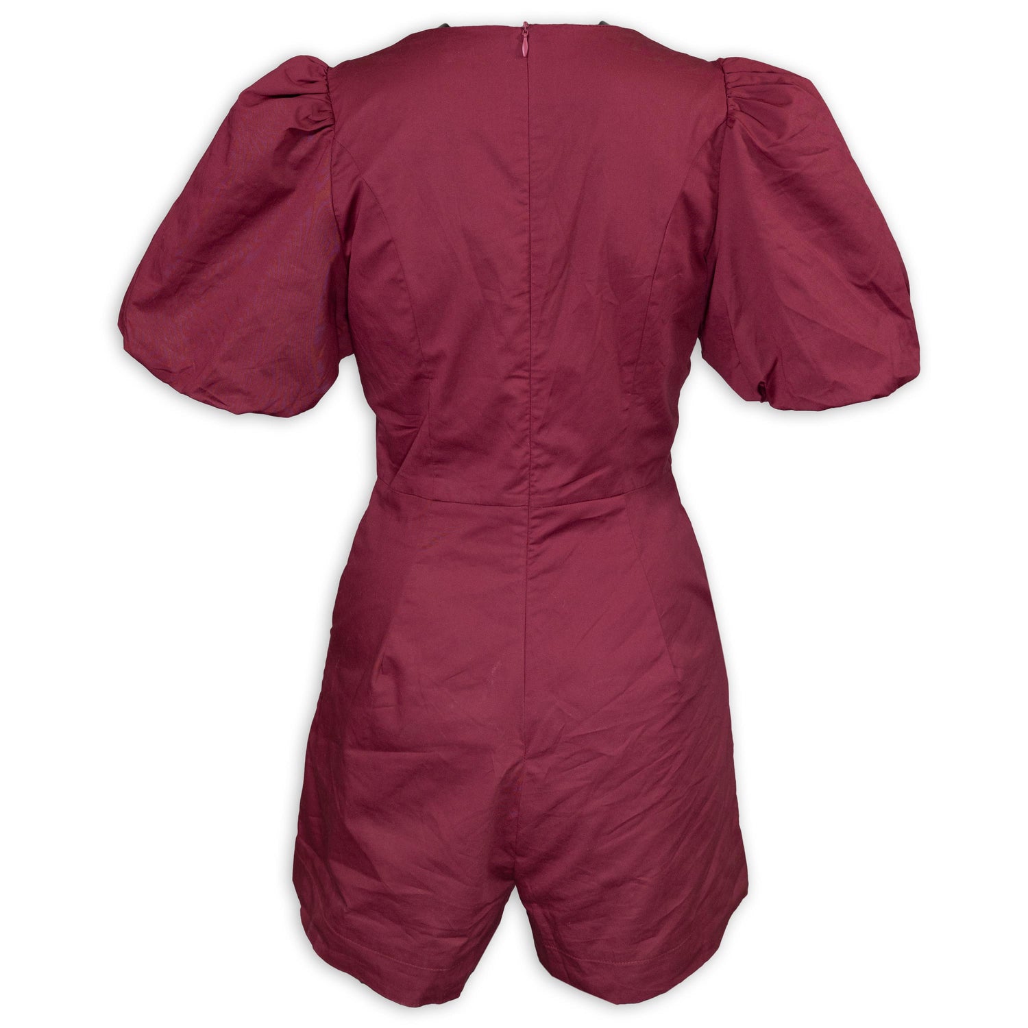 Puff Sleeve V Neck Romper