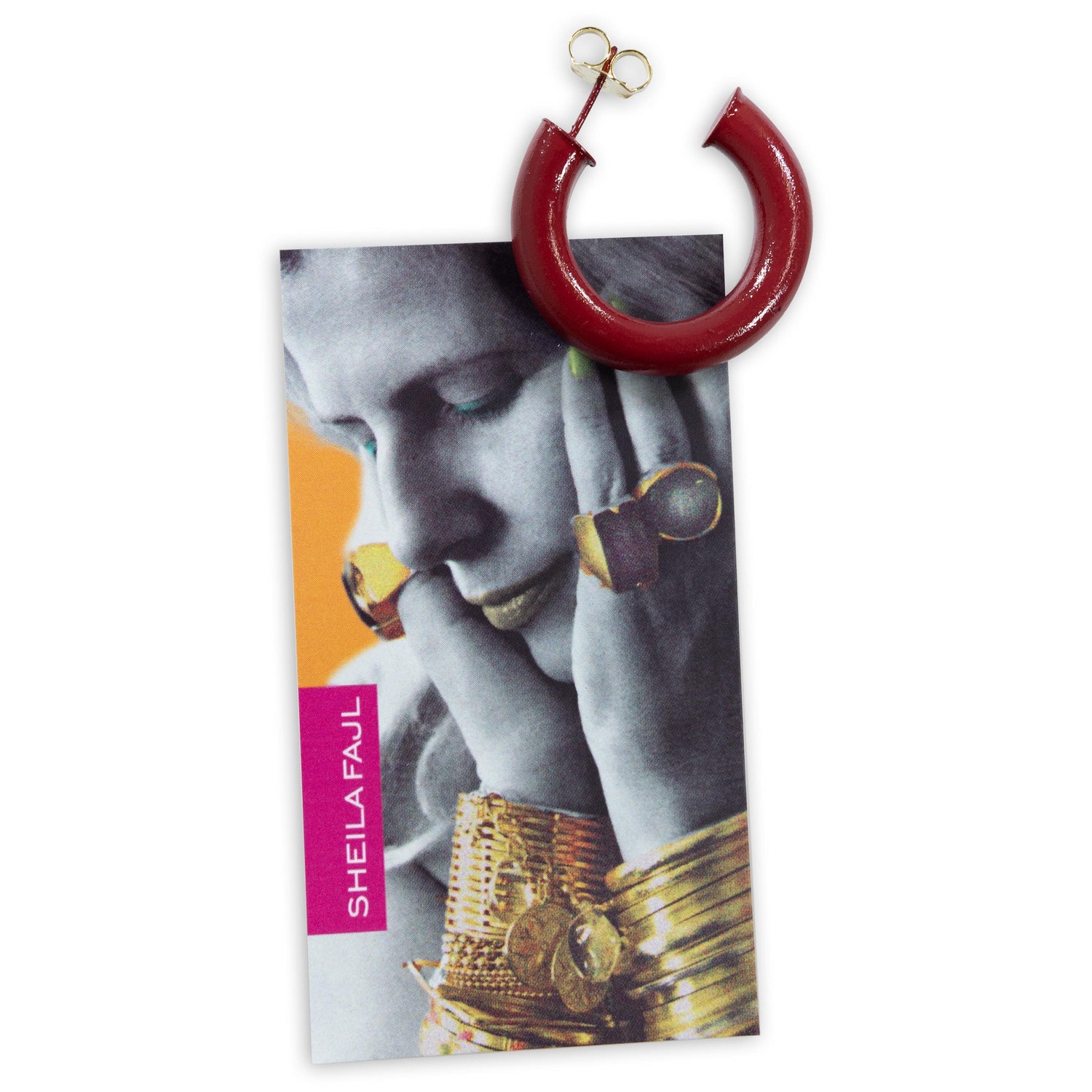 Maroon Painted Small Chantal Hoops