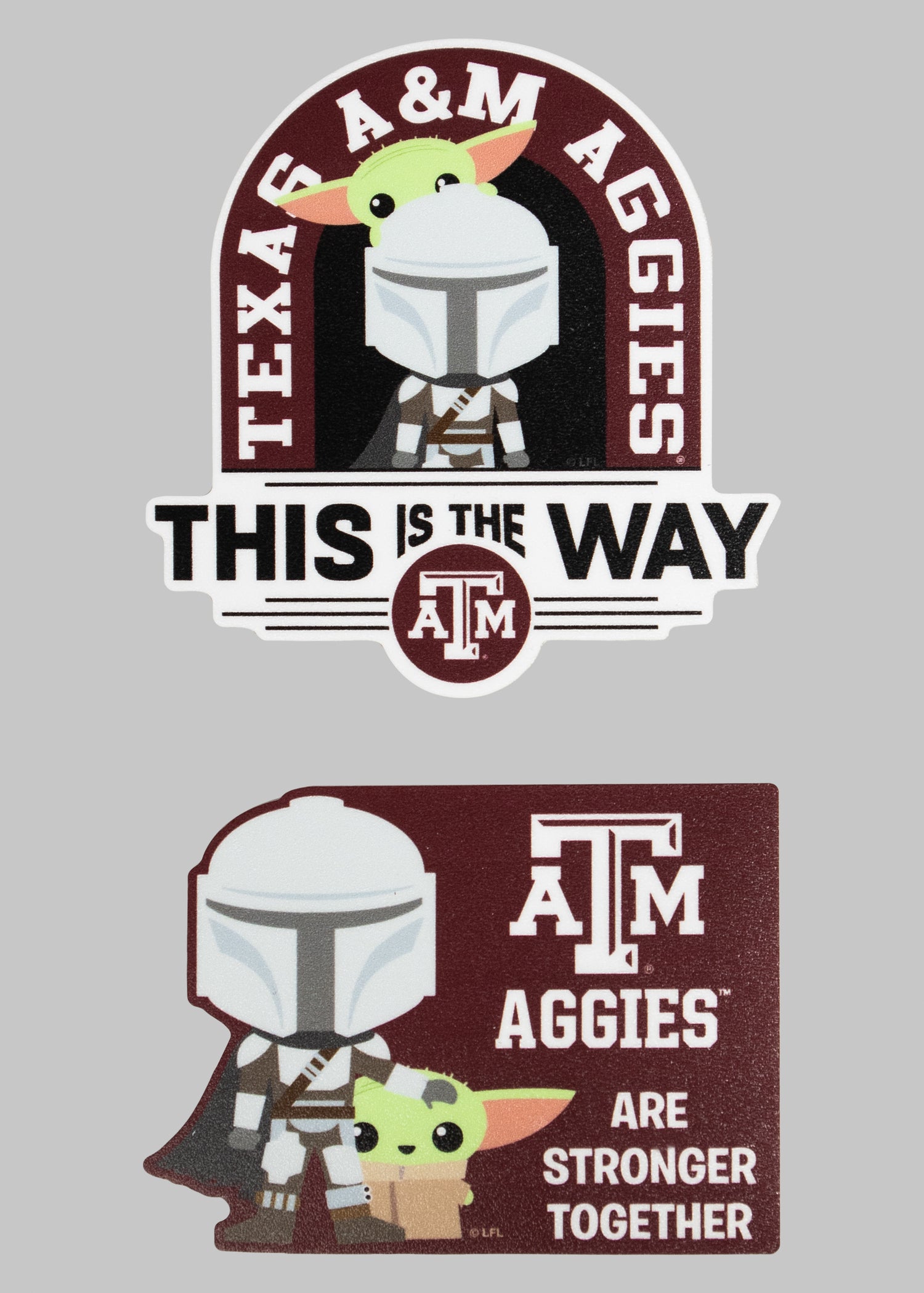 Star Wars Mandalorian/ Texas A&M Decal Set of Two