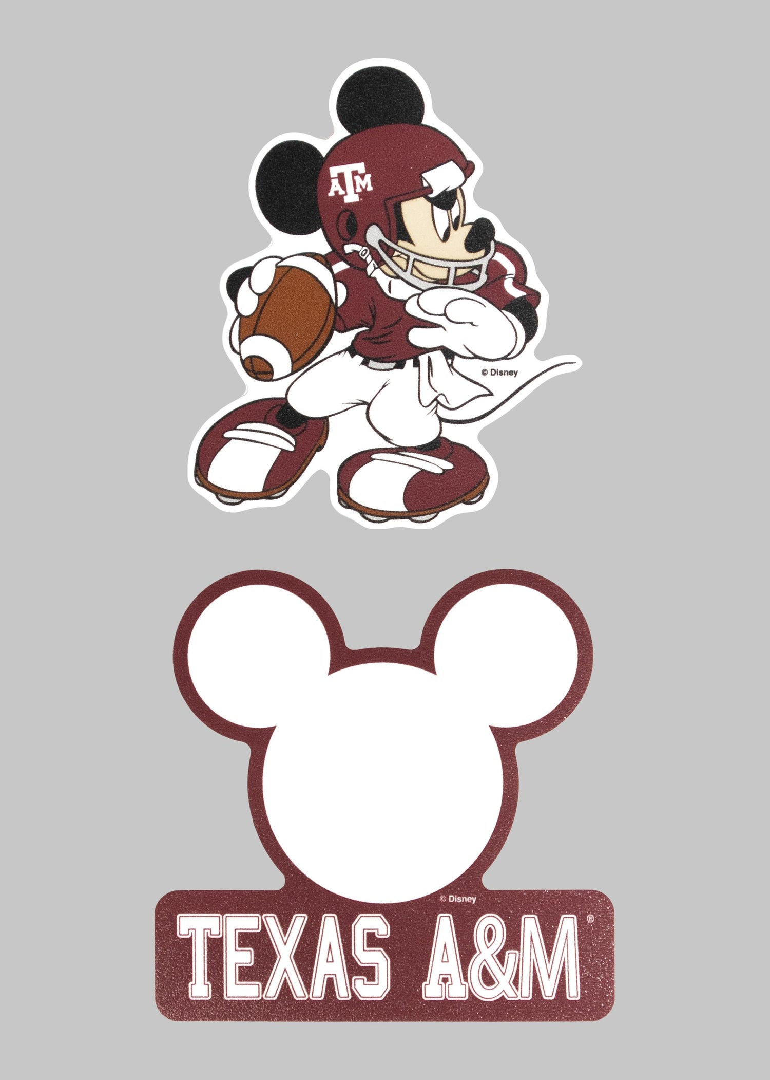 Disney/ Aggie Football Perfect Cut Decal Set Of Two