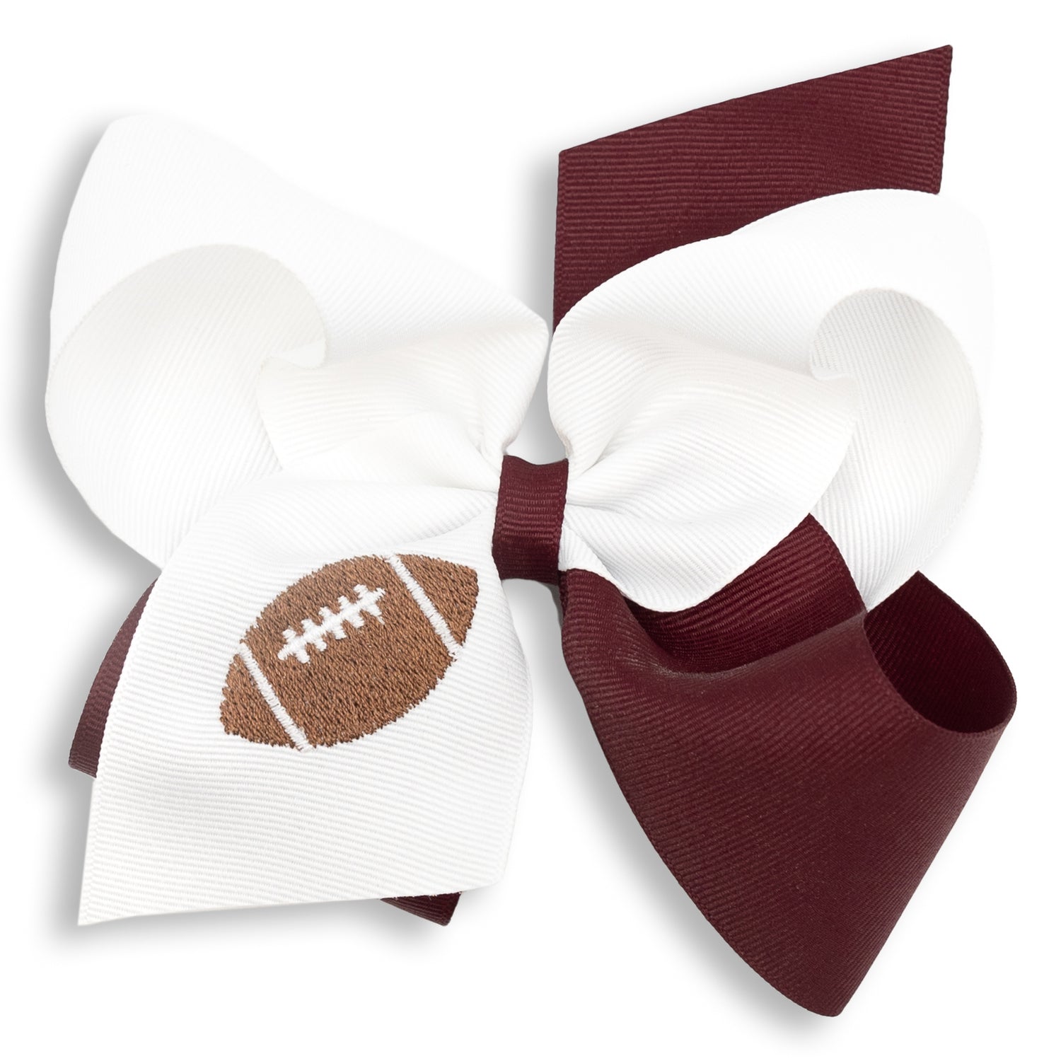 Texas A&M Maroon And White King Football Embroidered Bow