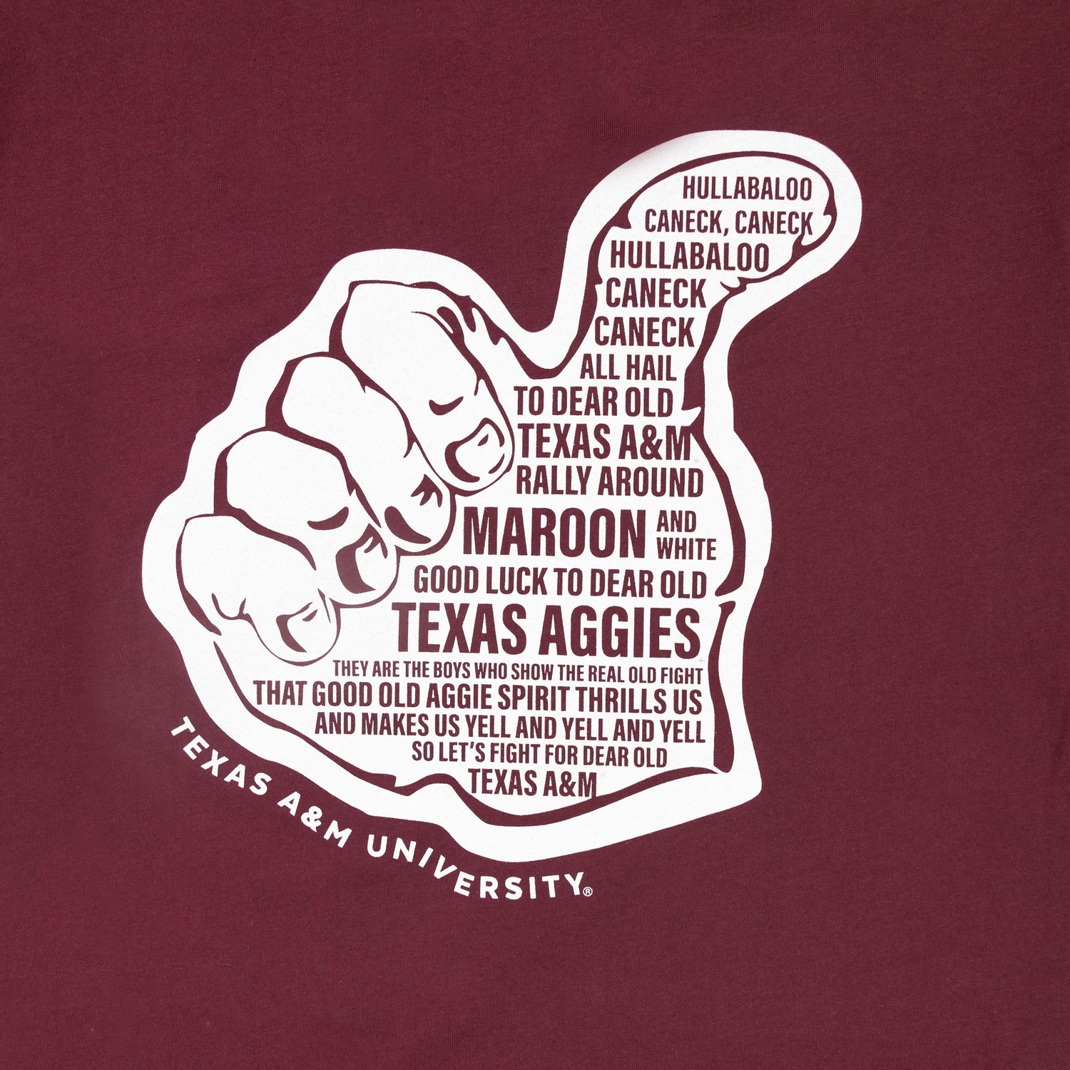 Texas A&M Gig 'Em Thumb T-Shirt S / NL 3600 Maroon