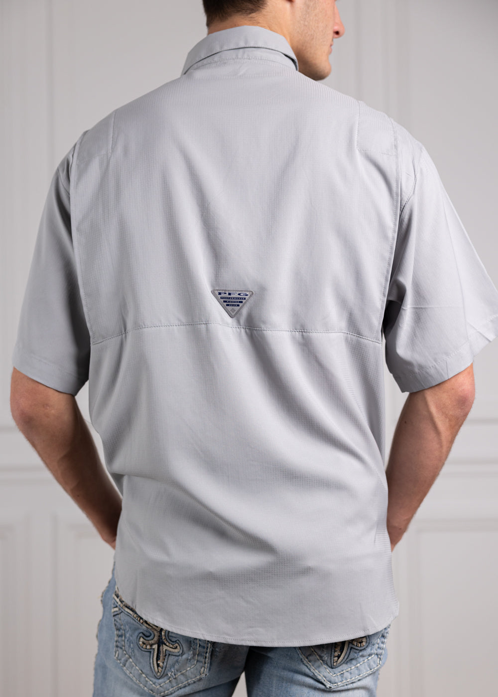 Texas A&M Columbia Tamiami Light Gray Fishing Shirt