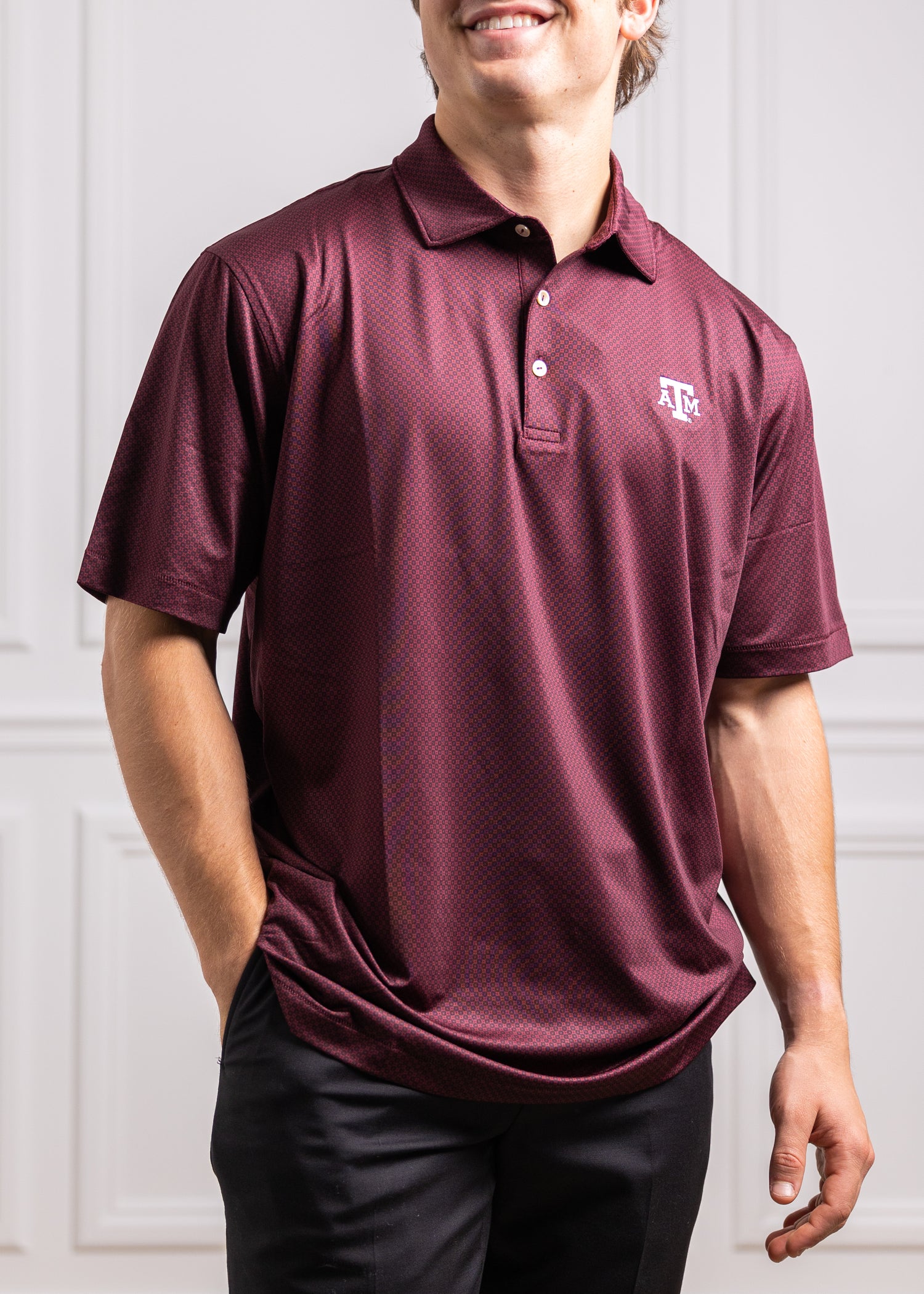 Texas A&M Peter Millar Dolly Pattern Performance Polo