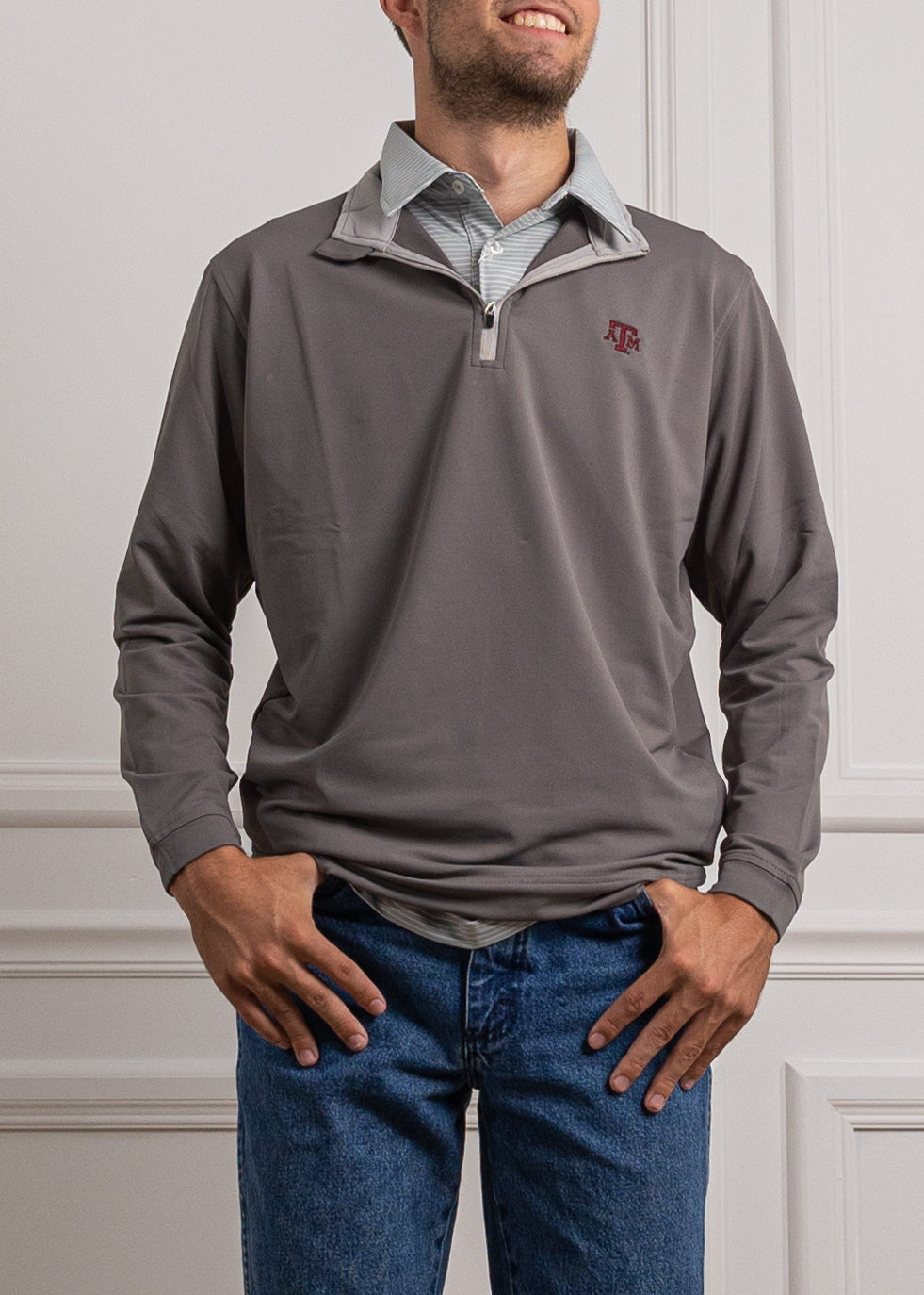 Texas A&M Grey Performance Quarter-Zip